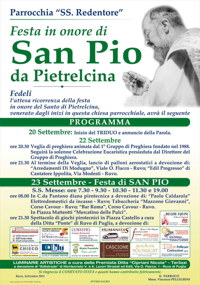 La comunità del SS. Redentore festeggia San Pio da Pietralcina